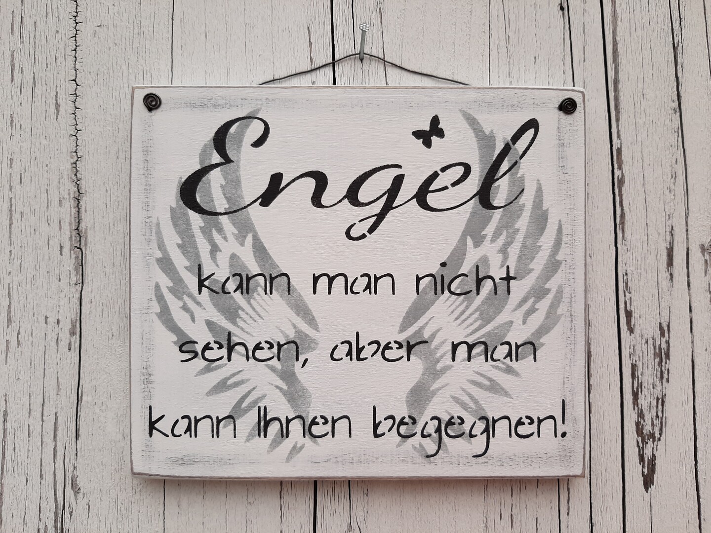 Holzschild "Engel kann man nicht sehen"