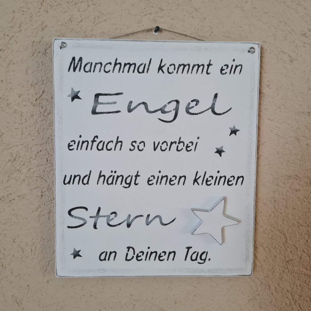 Holzschild "Manchmal kommt ein Engel"