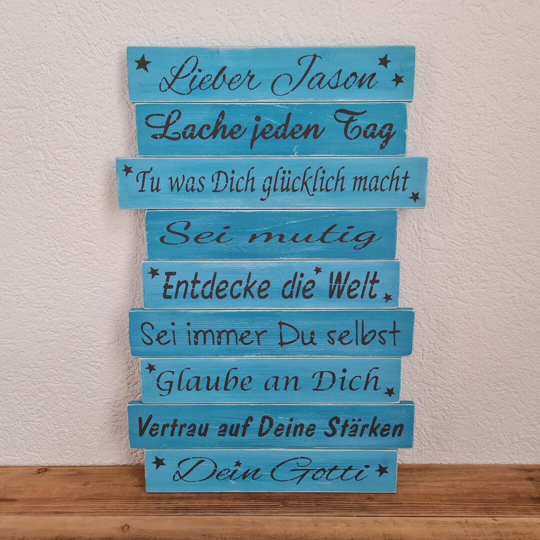 Holzlatten Schild