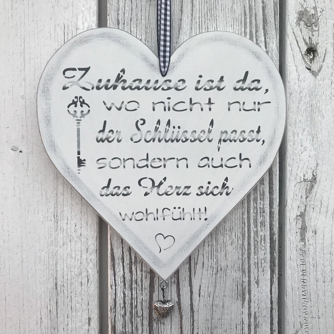 Holzherz "Zuhause ist da"