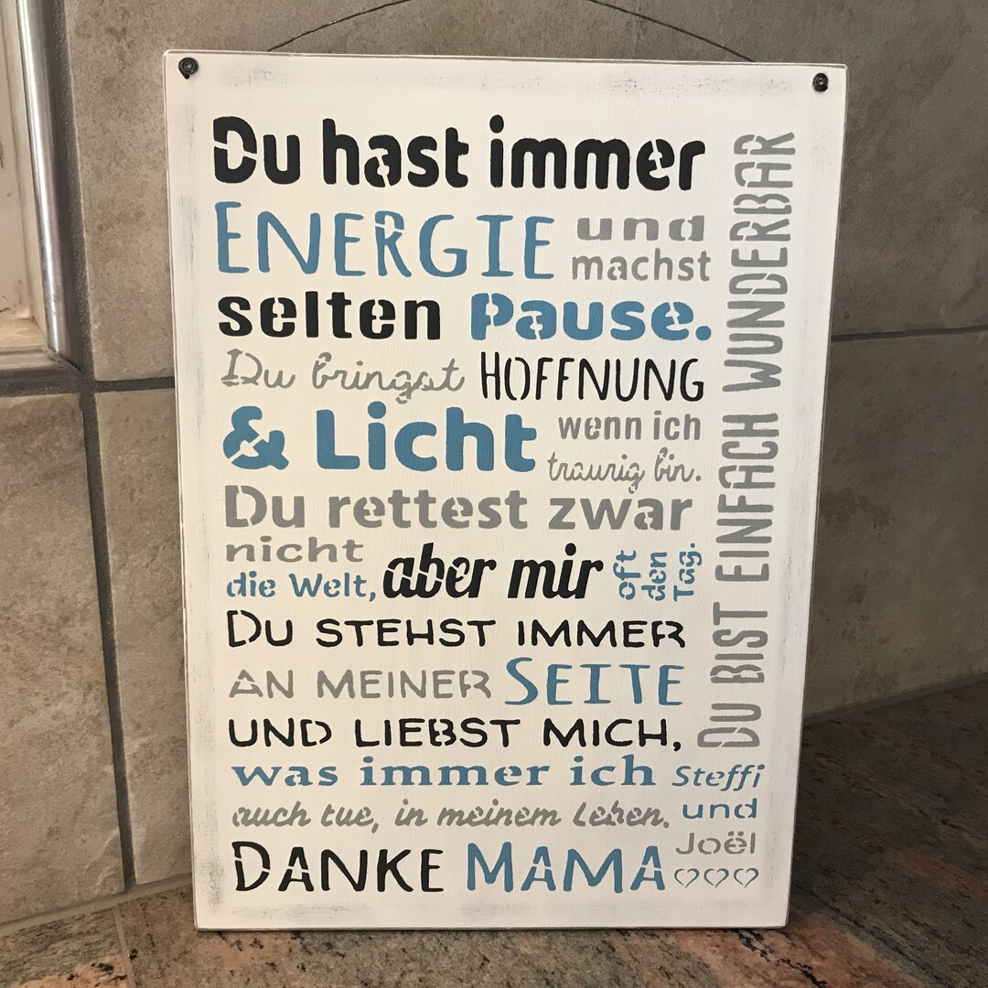 Holzschild "Danke Mama"